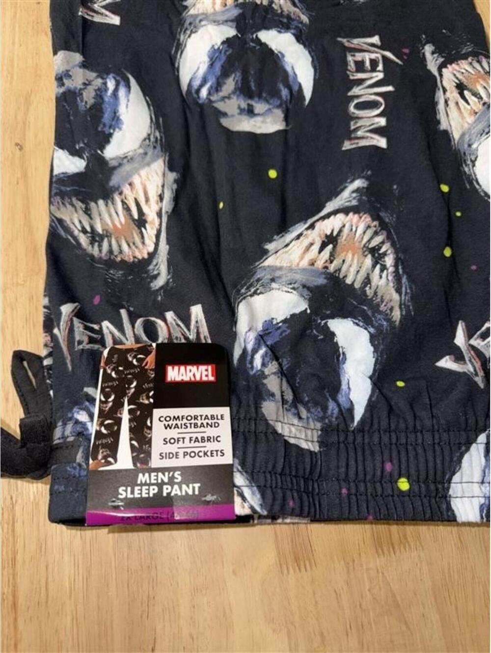 Marvel Venom 2XL Black Graphic Lounge Pajama Bottom